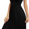 Women Short Sleeve Casual Dresses VNeck Floral Party Dress with Pockets