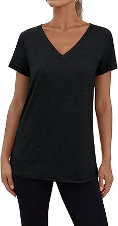 3 Pack V Neck T Shirts for Women Short Sleeve Tshirts