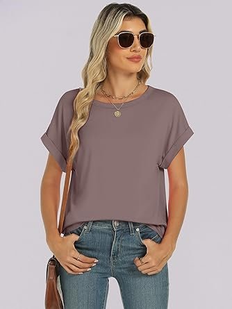 Oversized Tshirts for Women Tops Short Sleeve Casual Loose Basic Tee Shirt Cute