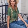 Womens Tops Casual Short Sleeve V Neck Shirts Business Dressy Work Blouses