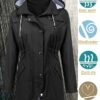 Women Waterproof Long Hooded Travel Jacket