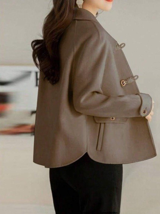 Plus Size Women's Retro Lapel Single-Breasted High-Quality Short Jacket