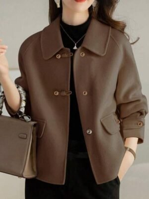 Plus Size Women's Retro Lapel Single-Breasted High-Quality Short Jacket