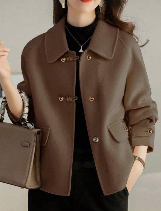 Plus Size Women's Retro Lapel Single-Breasted High-Quality Short Jacket
